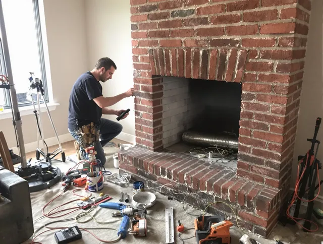 Richmond Heights Chimney Sweep specialist finalizing chimney liner service in Richmond Heights, OH