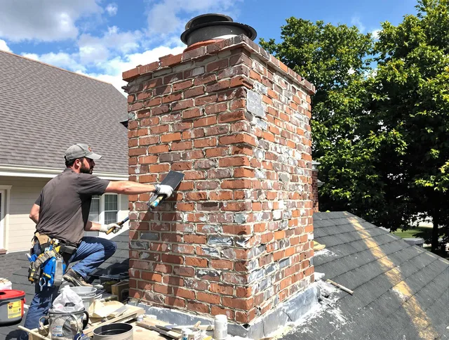 Completed chimney rebuild by Richmond Heights Chimney Sweep in Richmond Heights, OH