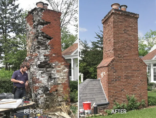 Richmond Heights Chimney Sweep performing a full chimney restoration in Richmond Heights, OH
