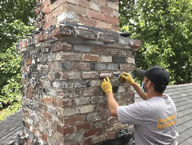 In-progress chimney restoration by Richmond Heights Chimney Sweep in Richmond Heights, OH