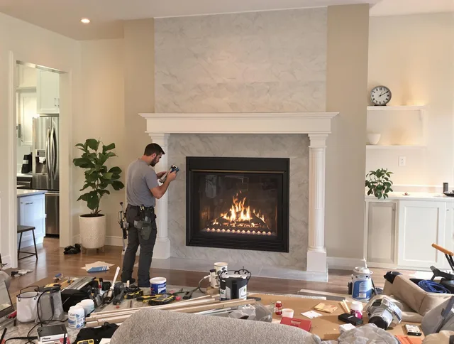 Newly installed fireplace by Richmond Heights Chimney Sweep in Richmond Heights, OH